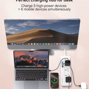 LDNIO SC5614C (5xAC Sockets + 3xUSB-C Ports + 3xUSB-A Ports) 2500W 2.0m Power Strip (White) - Image 5
