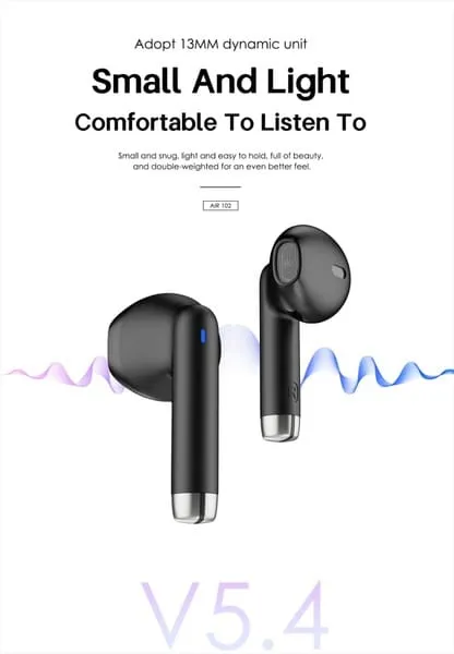 LENYES AIR102 Wireless Earbuds -Black - Image 2
