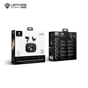 Alternative view of LENYES AIR105 Ai Translation Noise-Cancelling Wireless Earbuds -Black