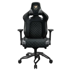 COUGAR TITAN PRO V2 Gold F Gaming Chair Black with Velvet Fabric, LiftBack Lumbar Support and 4D Armrests