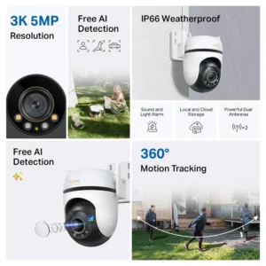 TP-Link Tapo C530WS 3K 5MP Outdoor Pan/Tilt Security Wi-Fi Camera - Image 5