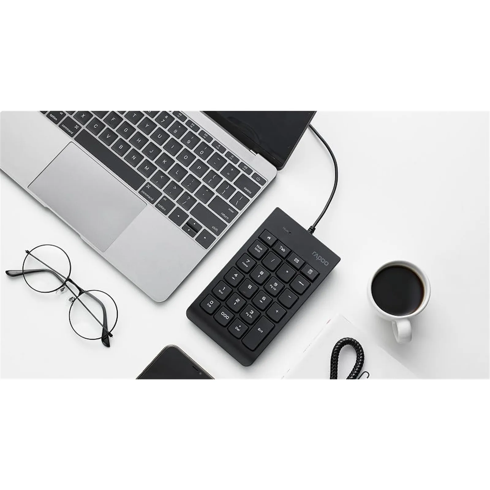RAPOO K10 Wired Numeric Keyboard (Black) - Image 4