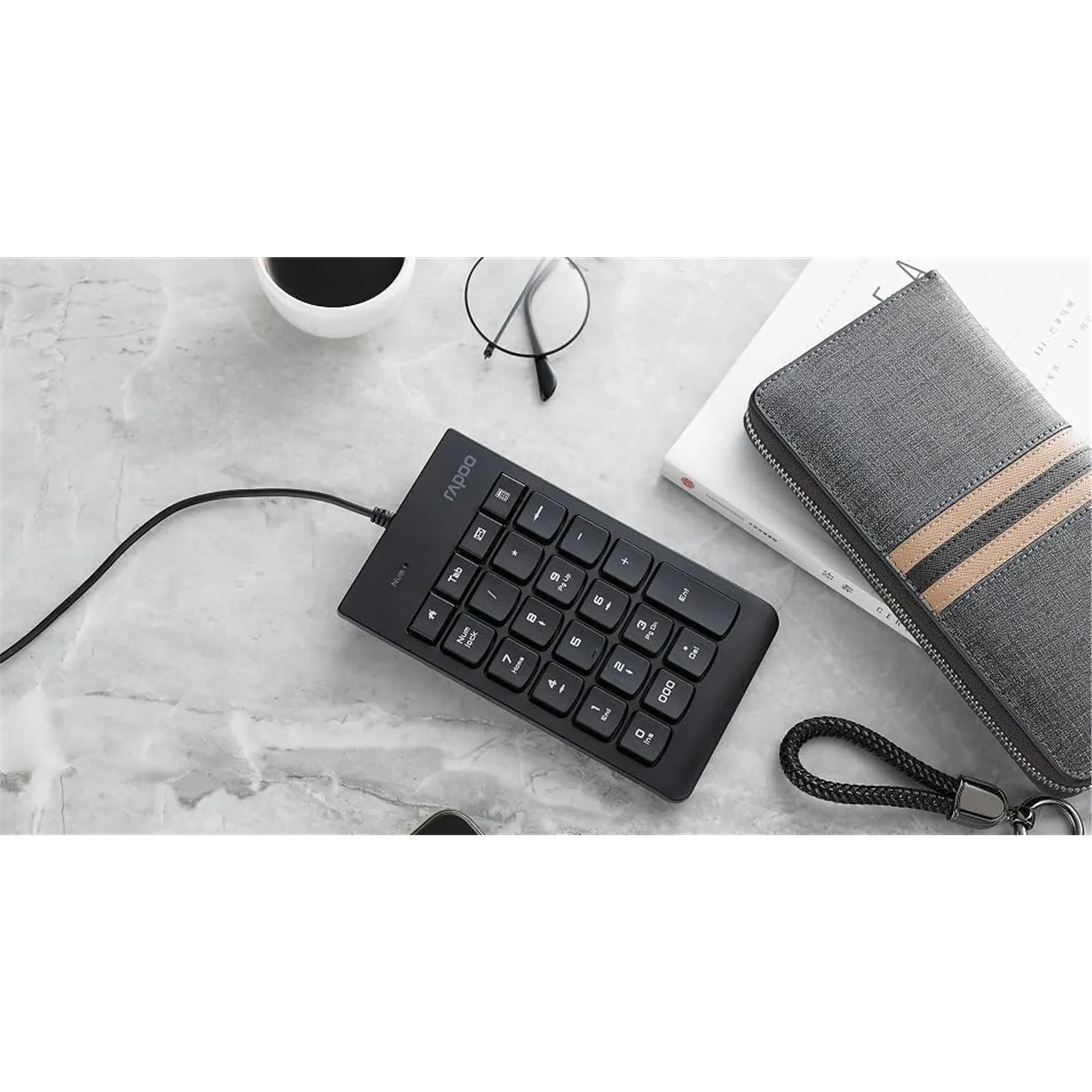 RAPOO K10 Wired Numeric Keyboard (Black) - Image 5