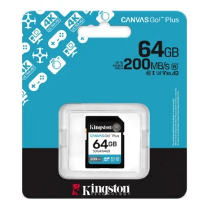 Alternative view of Kingston SDG4/64GB CANVAS Go Plus 64GB 200MB/S V30 Memory Card