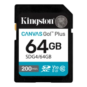 Kingston SDG4/64GB CANVAS Go Plus 64GB 200MB/S V30 Memory Card