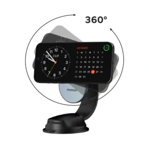 Alternative view of momax CM38Q22E 1-Move Q.Mag 25W Magnetic Wireless Charging Car Mount with 45W PD Car Charger Included (Grey)