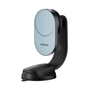 momax CM38Q22E 1-Move Q.Mag 25W Magnetic Wireless Charging Car Mount with 45W PD Car Charger Included (Grey)