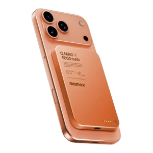 Alternative view of momax IP116Am Q.MAG X 15W 5000mAh Magnetic Wireless Battery Pack 8.3mm Ultra Slim (Orange)