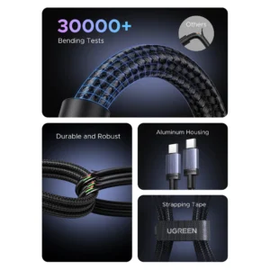 UGREEN 65908 L532 240W USB-C to USB-C Fast Charging Cable 2.0m (Black) - Image 4