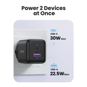 Alternative view of UGREEN 65015 X516 30W 2-Port GaN Fast Charger (White)