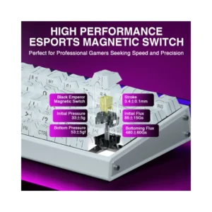 AULA HERO68 HE Magnetic Black King SW Hot Swappable RGB 65% Backlight Wired Mechanical Gaming Keyboard (White Contour) - Image 3