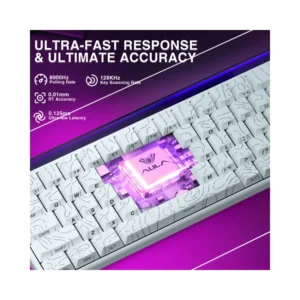 AULA HERO68 HE Magnetic Black King SW Hot Swappable RGB 65% Backlight Wired Mechanical Gaming Keyboard (White Contour) - Image 6
