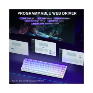 AULA HERO68 HE Magnetic Dragon King SW Hot Swappable RGB 65% Backlight Wired Mechanical Gaming Keyboard (Gradient Purple) - Image 4