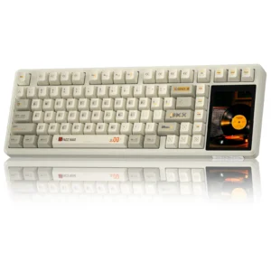 AULA WIND L99 Caramel Latte SW Hot Swappable 3.98inch IPS Touchscreen 8000mAh TKL RGB 3-Mode Mechanical Gaming Keyboard (Latte Brown)