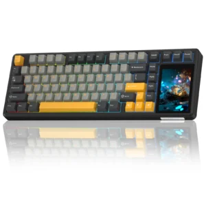 AULA WIND L99 Raindrop SW Hot Swappable 3.98inch IPS Touchscreen 8000mAh TKL RGB 3-Mode Mechanical Gaming Keyboard (Dark Grey/Light Grey/Yellow)