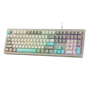 Alternative view of AULA WIND S102 RGB Backlight Full Size Silent Wired Silicone Membrane AR/EN Keyboard (Grey)