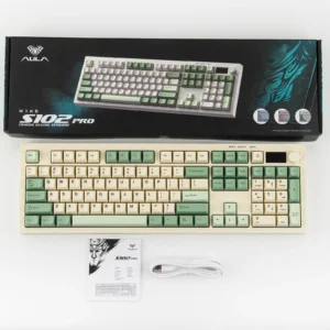 AULA WIND S102PRO RGB Backlight Full Size 3-Mode TFT Screen Volume Knob Silicone Membrane AR/EN Keyboard (Grey) - Image 14