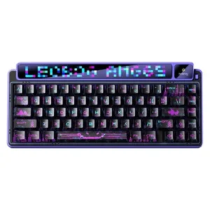 AULA leobog AMG65 Jasper SW RGB 65% Hot Swappable Dual Screen 315 LEDs 3-Modes Mechanical Gaming Keyboard (Purple Cyber Starnight)