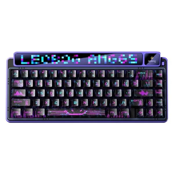 AULA leobog AMG65 Jasper SW RGB 65% Hot Swappable Dual Screen 315 LEDs 3-Modes Mechanical Gaming Keyboard (Purple Cyber Starnight)