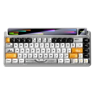 AULA leobog AMG65 Jasper SW RGB 65% Hot Swappable Dual Screen 315 LEDs 3-Modes Mechanical Gaming Keyboard (White Arctic Starlight)