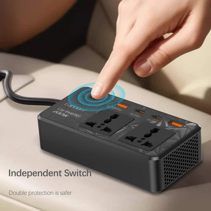 Earldom ET-LT01 200W Car Power Inverter (Black) - Image 6