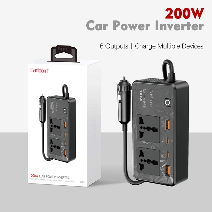 Earldom ET-LT01 200W Car Power Inverter (Black) - Image 8
