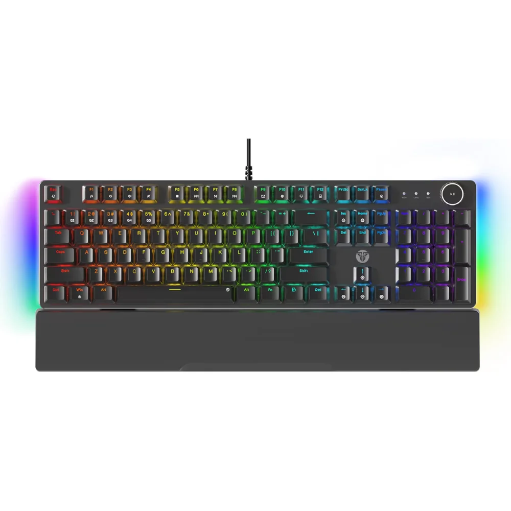 FANTECH MAXPOWER II MK894 Lemon Zest SW Hot Swappable ARGB Wired Mechanical Gaming Keyboard (Black)
