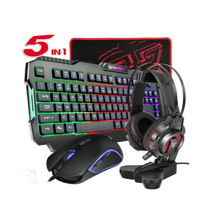 FANTECH P51 5-in-1 Power Bundle (Keyboard/Mouse/Medium Mouse Pad/Headphone/Headphone Stand) - Image 2