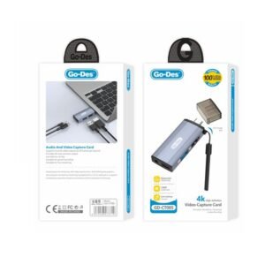 Go-Des GD-CT085 4K 30Hz Video Capture Card 4-in-1 USB-C to (HDMI/USB-A3.0/PD/3.5mm) Space Grey - Image 7