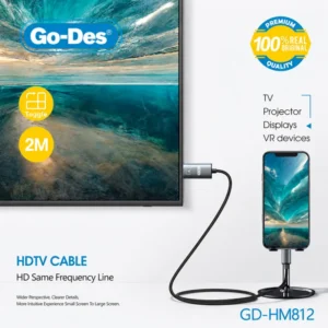 Alternative view of Go-Des GD-HM812 Lightning to HDMI HDTV Cable 2.0m