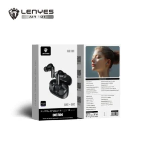 LENYES AIR101AI BERN ANC Silicone Ear Caps Earbuds with 6-mic Noise Reduction (Black) - Image 6