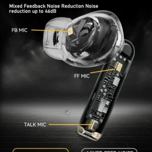 LENYES AIR101AI BERN ANC Silicone Ear Caps Earbuds with 6-mic Noise Reduction (Black) - Image 10