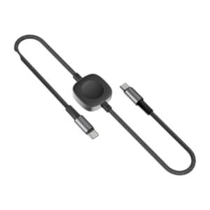 LENYES LC540TC-TC 100W USB-C to USB-C Data Cable 1.2m with 2.5W Watch Wireless Charger (Black)