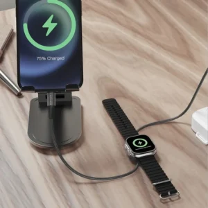 LENYES LC540TC-TC 100W USB-C to USB-C Data Cable 1.2m with 2.5W Watch Wireless Charger (Black) - Image 5