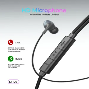 LENYES LF106-AUX 3.5mm Wired Earphone (Black) - Image 5