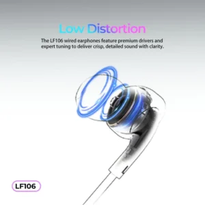 LENYES LF106-AUX 3.5mm Wired Earphone (Black) - Image 6