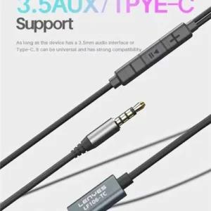 LENYES LF106-AUX 3.5mm Wired Earphone (Black) - Image 7