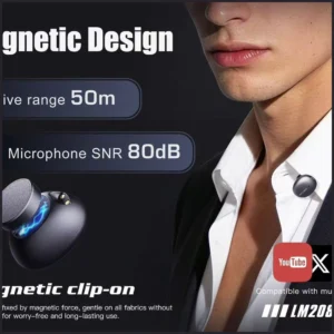 Alternative view of LENYES LM208-TC AI Noise Reduction Lavalier USB-C Microphone (Black)