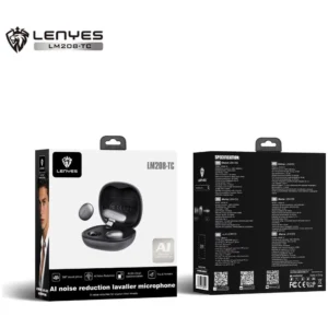 LENYES LM208-TC AI Noise Reduction Lavalier USB-C Microphone (Black) - Image 5