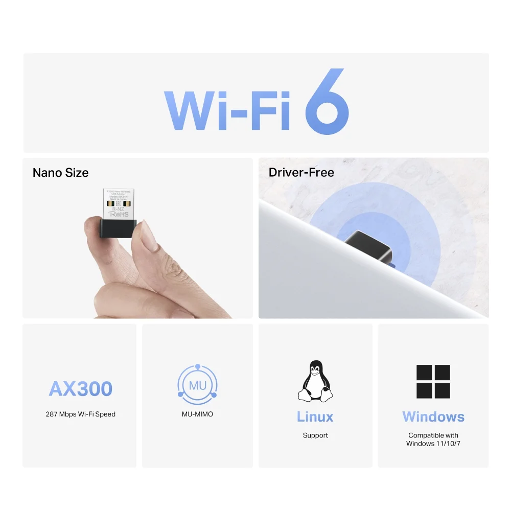 MERCUSYS MA14N AX300 Nano Wireless USB Adapter - Image 3