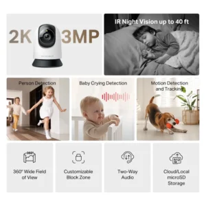 Alternative view of MERCUSYS MC210 Pan/Tilt Home Security Wi-Fi Camera
