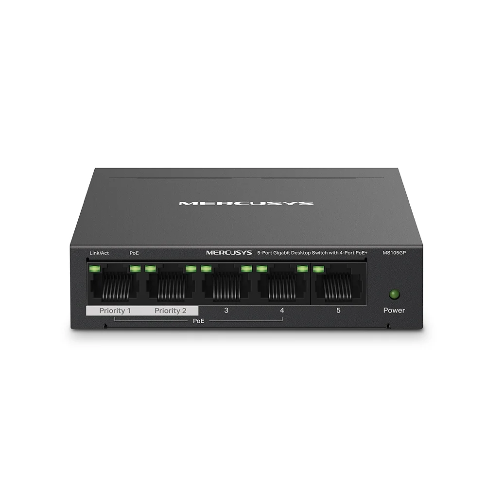 MERCUSYS MS105GP 5-Port Gigabit Desktop Switch With 4-Port PoE+