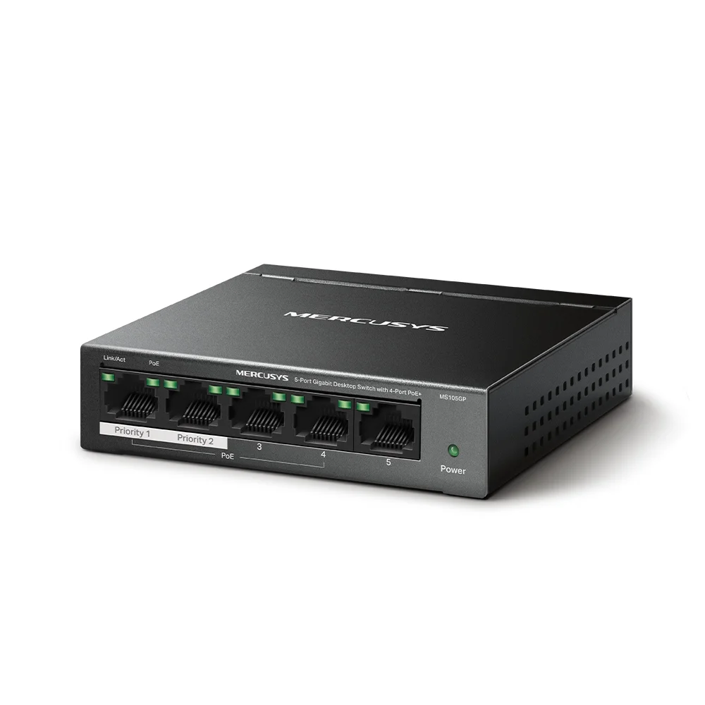 MERCUSYS MS105GP 5-Port Gigabit Desktop Switch With 4-Port PoE+ - Image 2