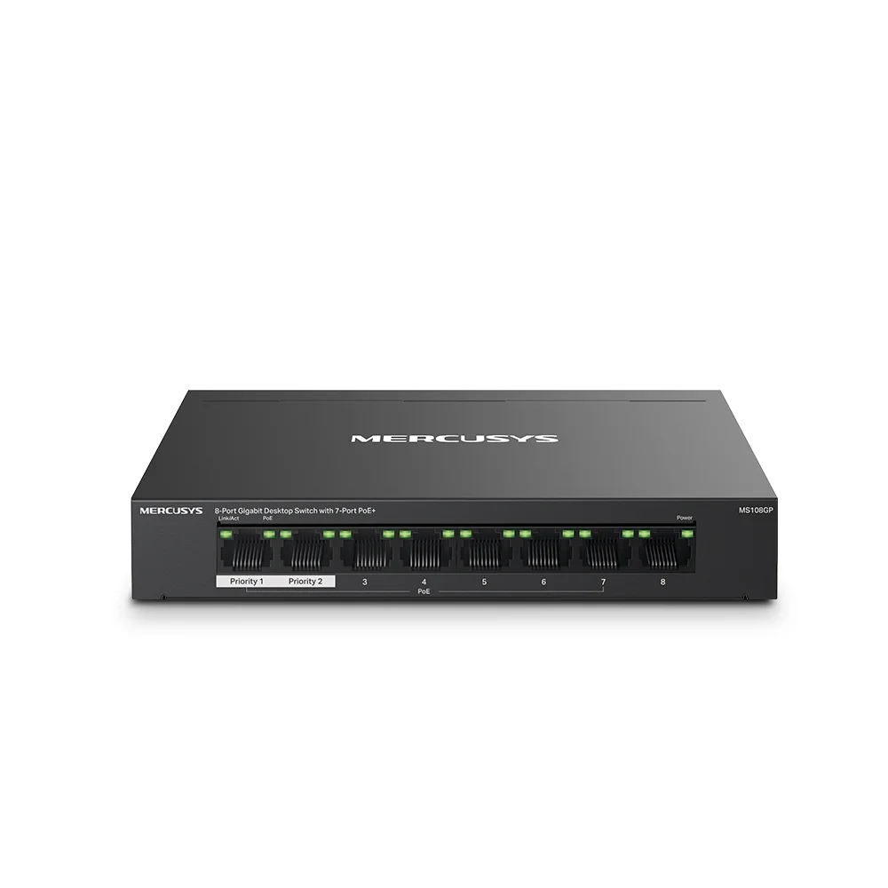 MERCUSYS MS108GP 8-Port Gigabit Desktop Switch With 7-Port PoE+