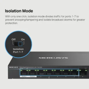 MERCUSYS MS108GP 8-Port Gigabit Desktop Switch With 7-Port PoE+ - Image 7