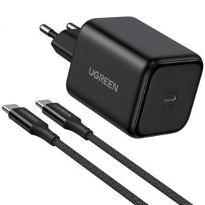 UGREEN 65054 X524 45W USB-C GaN Fast Charger with USB-C to USB-C Cable 1.0m (Black)