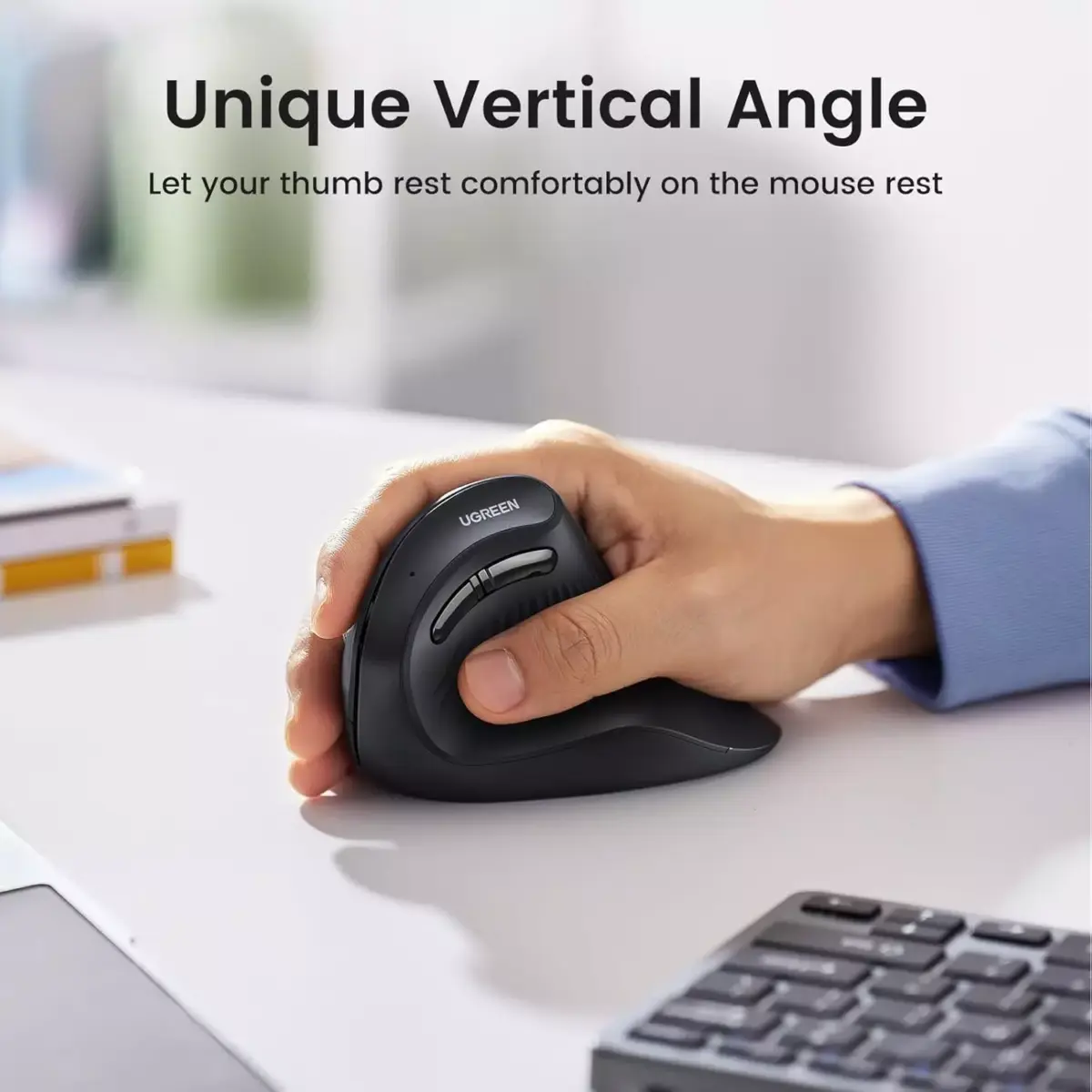 UGREEN 85081 MU008S Multi-Mode Wireless & Bluetooth Vertical Mouse - Image 7