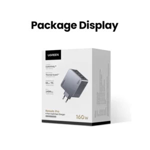 UGREEN Nexode Pro 25877 X763 160W 4-Port (3xUSB-C + 1xUSB-A) GaN Desktop Fast Charger with USB-C to USB-C Cable 1.5m (Space Grey) - Image 6