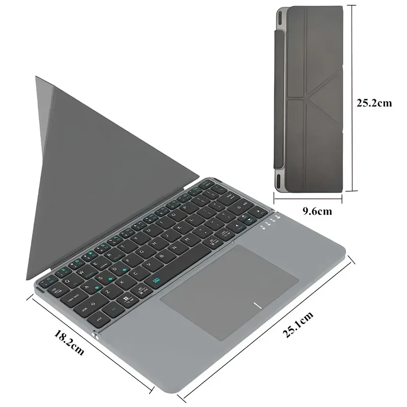 iBOX11 New Concept Folding Keyboard With Touchpad (Grey) - Image 5