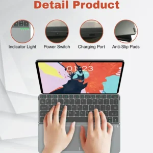 iBOX11 New Concept Folding Keyboard With Touchpad (Grey) - Image 8